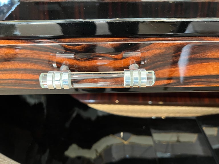 Art Deco French Console in Macassar and Ebony Wood