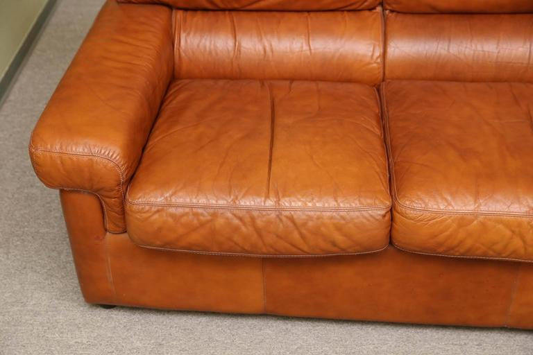 Italian Mid-century Leather Sofa