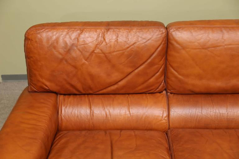 Italian Mid-century Leather Sofa