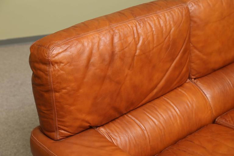 Italian Mid-century Leather Sofa